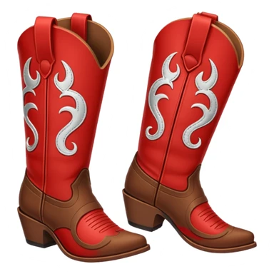 Red and brown cowgirl boots emoji sticker