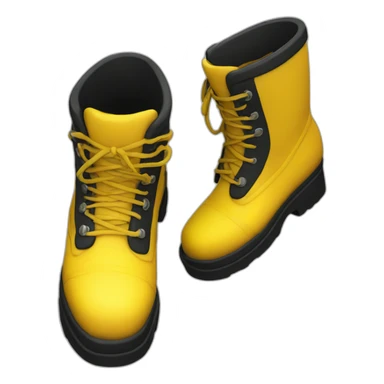 A pair of firefighter yellow en black rubber boots sticker