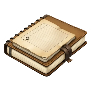 A heavily used field notebook sticker