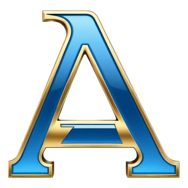 Bold Black-Blue-White-Gold Font Letter “A” sticker