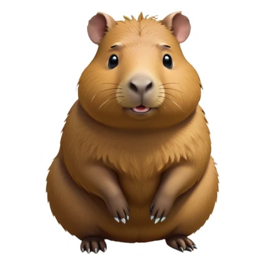 cinematic-capybara-realistic-full-body-on-all-fours-emoji,-plump-and-relaxed-body-soaking-in-the-warm-sun,-short-brown-fur-slightly-ruffled,-head-tilted-dramatically,-calm-expressive-eyes-exuding-serene-wisdom,-simplified-yet-realistic head tilted confidently staring at the camera in a comical way sticker