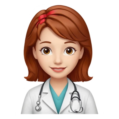 doctor with brown hair and red hairclips  sticker