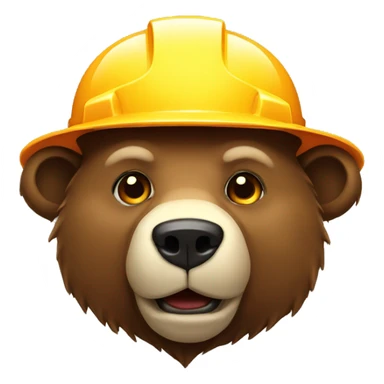 bear head in a hardhat sticker