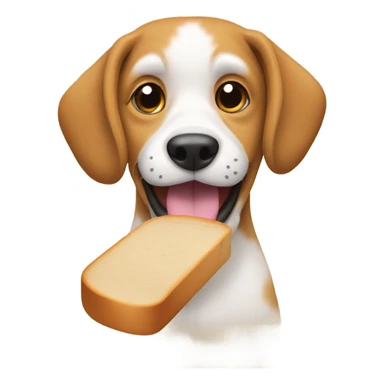 Dog eating bread sticker