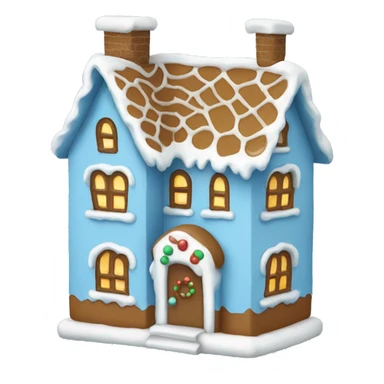 Cosy light blue gingerbread house  sticker