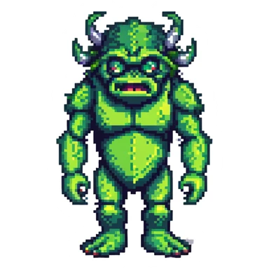 Hulk transformation sequence, scientist becoming green monster, retro game style sticker
