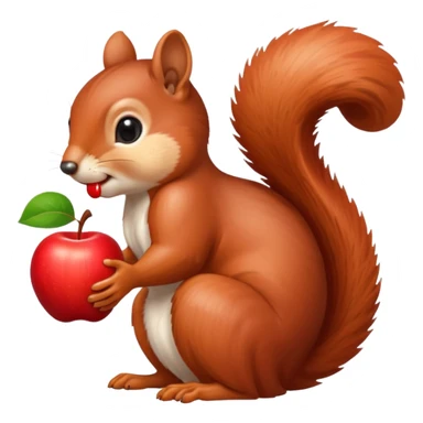 Squirrel Kiss Apple ￼ sticker