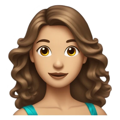 a brown-haired woman with long hair, brown eyes, who dances ballroom dancing sticker