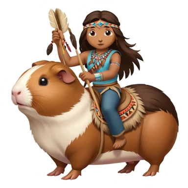 Native American riding Guinea pig  sticker