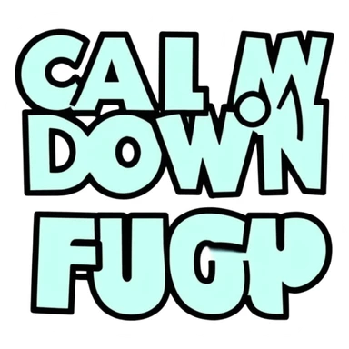 Calm down & shut the fuck up with sparkle text sticker