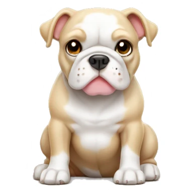 Bull Dog francés beige with white sticker