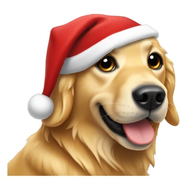 Golden retriever Santa hat sticker