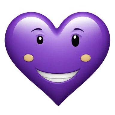 purple heart with smile sticker