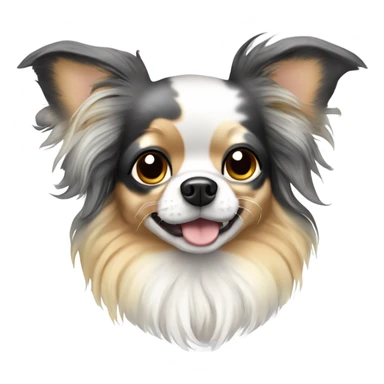 Multi colored merle chihuahua long hair with spotted face sticker