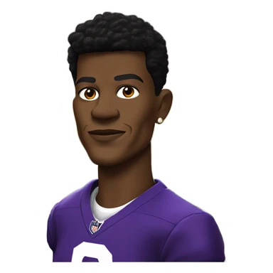 Lamar Jackson in his jersey at the casino sticker