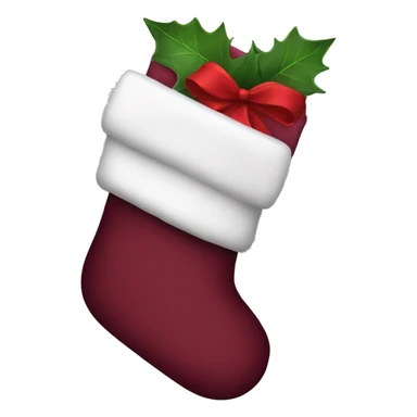 burgundy christmas stocking sticker