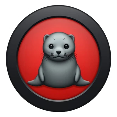 iOS sticker, summoning seal, black circle, red symbol, minimal sticker