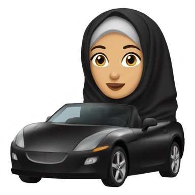 Hijabi wearing abaya driving sticker