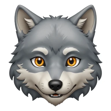 crea un avatar come personaggio lupo solo viso sticker