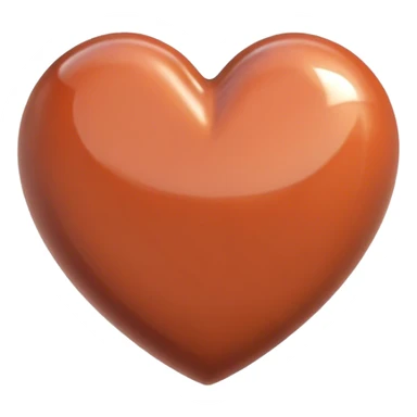 Terracotta glossy heart sticker