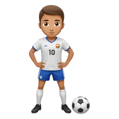 Determined soccer player standing on field, stadium lights glowing, cinematic lighting, realistic sports photo sticker