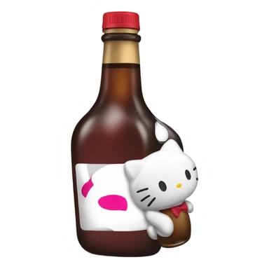 Hello kitty crying tears sad holding Hennessy bottle😭  sticker