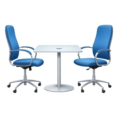 table and three office blue chairs sticker