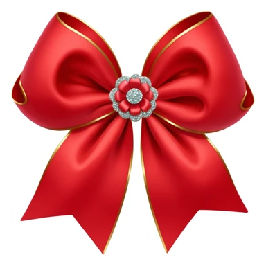 red flower bow with glitter sticker