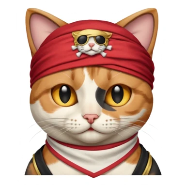 pirate cats with one eye closed with band sticker