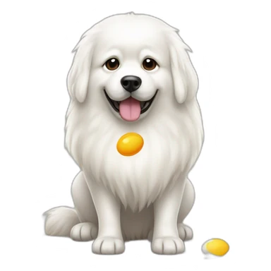 Samojeed dog whit egg sticker