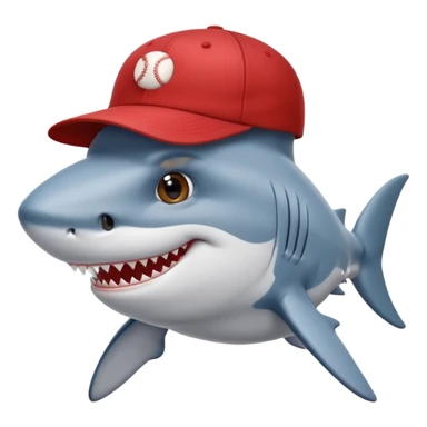 un requin avec une casquette sticker