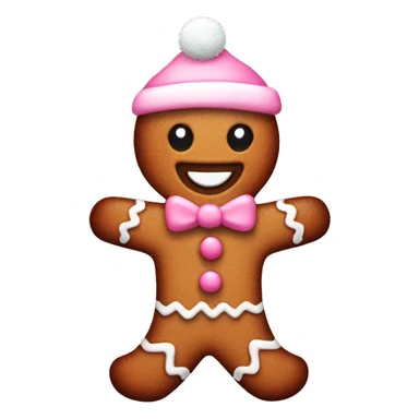 aesthetic pink christmas gingerbread man sticker