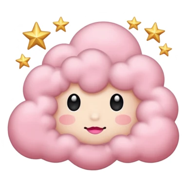 Black cloud with few shiny stars with pink blush sticker