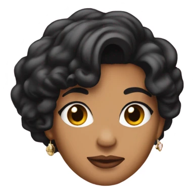 Tanned woman with black hair dressed in 1990s r&b hair, makeup, and attire  sticker