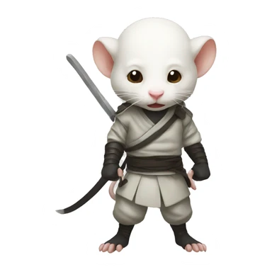 Albino rat ninja  sticker