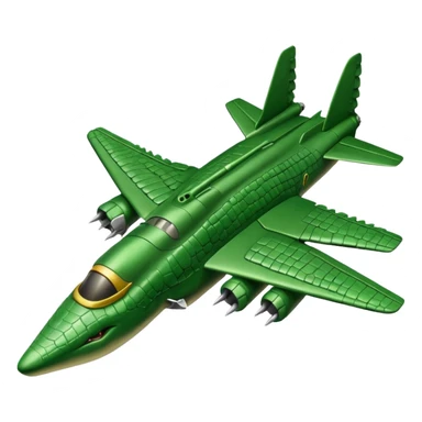bombardilo crocodilo a green crocodile that is a war plane (a war plane with crocodile's head) sticker