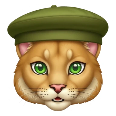 Cougar wearing a beret  sticker