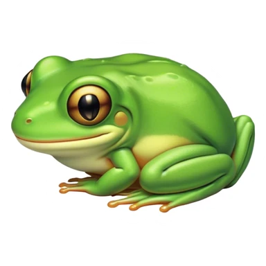 Meme-Worthy Cute Sleeping Green Tree Frog Portrait Emoji, Head resting peacefully with a contented smile, showcasing a compact, vividly green body with softly closed, serene eyes, Simplified yet adorably endearing features, highly detailed, glowing with a soft, drowsy jungle light, high shine, relaxed and utterly lovable, stylized with an air of playful laziness, soft glowing outline, capturing the essence of a sleeping green tree frog that feels destined to become the next viral icon of adorable rest! sticker
