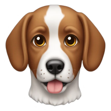 Chien blanc et marron aux oreilles sticker