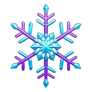 cyan and purple snowflake glitter sticker
