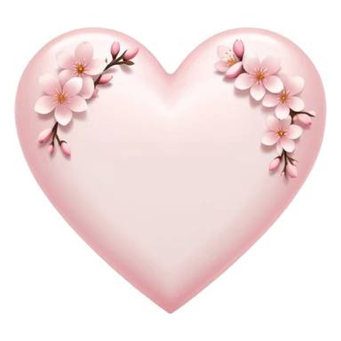 white heart emoji with subtle sakura petal texture sticker