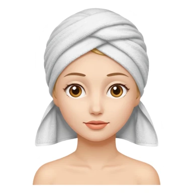 Woman with white towel on head sticker