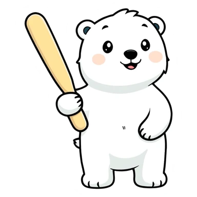 Polar bear holding a rolling pin sticker