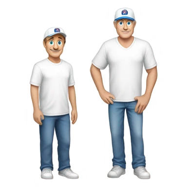 us veteran, dad, older than most dads with teenage son, Love's God, security team volunteer at church, caucasian, clean cut, blue eyes, brown hair, 6'3" tall, 255lbs, young looking 59-year-old, white ball cap sticker