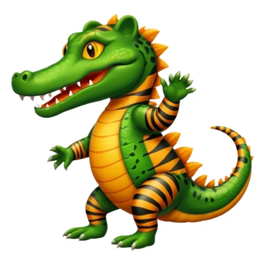 Alligator qui danse avec un tigre  sticker