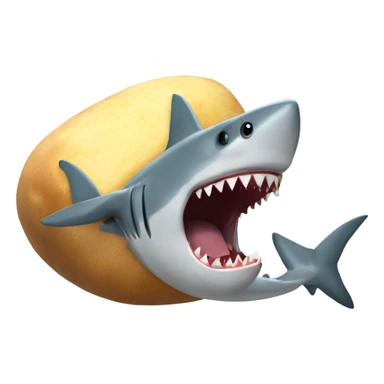 Shark eating comically large potato  sticker