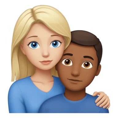 blonde hair blue eyes woman embracing a taller man who has brown skin and dark hair more like the first one sticker