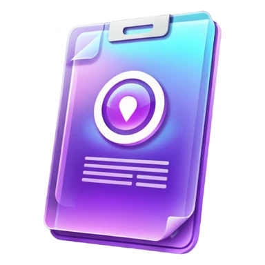 holographic purple document sticker
