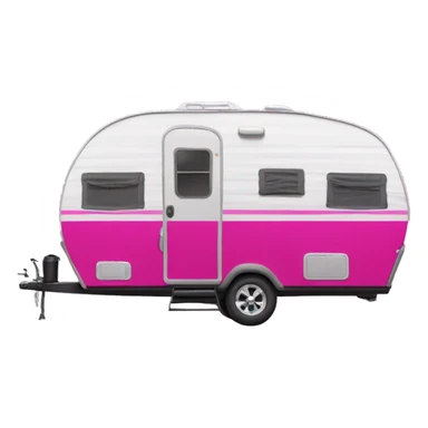 Realistic fuschia camping travel trailer isolated.  sticker