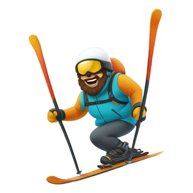 Big Hairy Man Skiing sticker